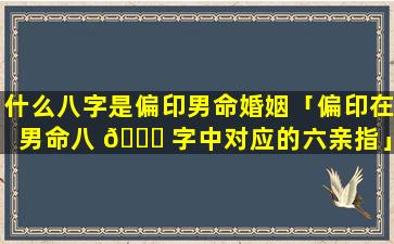 什么八字是偏印男命婚姻「偏印在男命八 🐕 字中对应的六亲指」